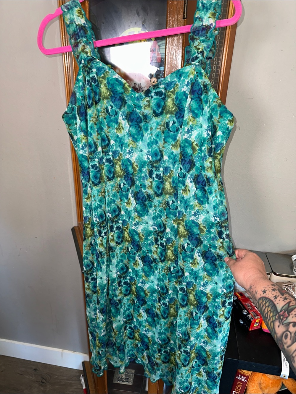 Dress Barn Teal Floral Midi Dress